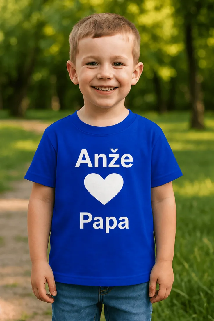 T-shirt enfant Papa avec prénom personnalisé pour cadeau anniversaire de papa