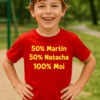 T-shirt enfant parents avec prénom personnalisé avec design drôle famille