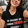 T-shirt humoristique Ça regarde qui avec prénom personnalisé avec design drôle pour cadeau