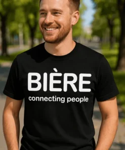 T-shirt humoristique Bière connecting people avec slogan BIÈRE connecting people