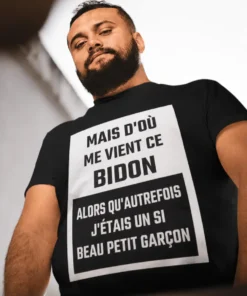 T-shirt humoristique Bidon de beau garçon avec slogan drôle imprimé pour cadeau