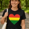 T-shirt humoristique Cœur rasta au design amusant style rasta