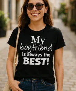 T-shirt humoristique Copain toujours le meilleur avec slogan My boyfriend is always the BEST!