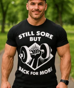 T-shirt humoristique Courbatures et motivation pour sportif avec design drôle