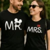 T-shirt humoristique Duo Mr Mrs. avec inscription MR. MRS.