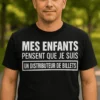 T-shirt humoristique Enfants et distributeur de billets avec le slogan MES ENFANTS PENSENT QUE JE SUIS UN DISTRIBUTEUR DE BILLETS.