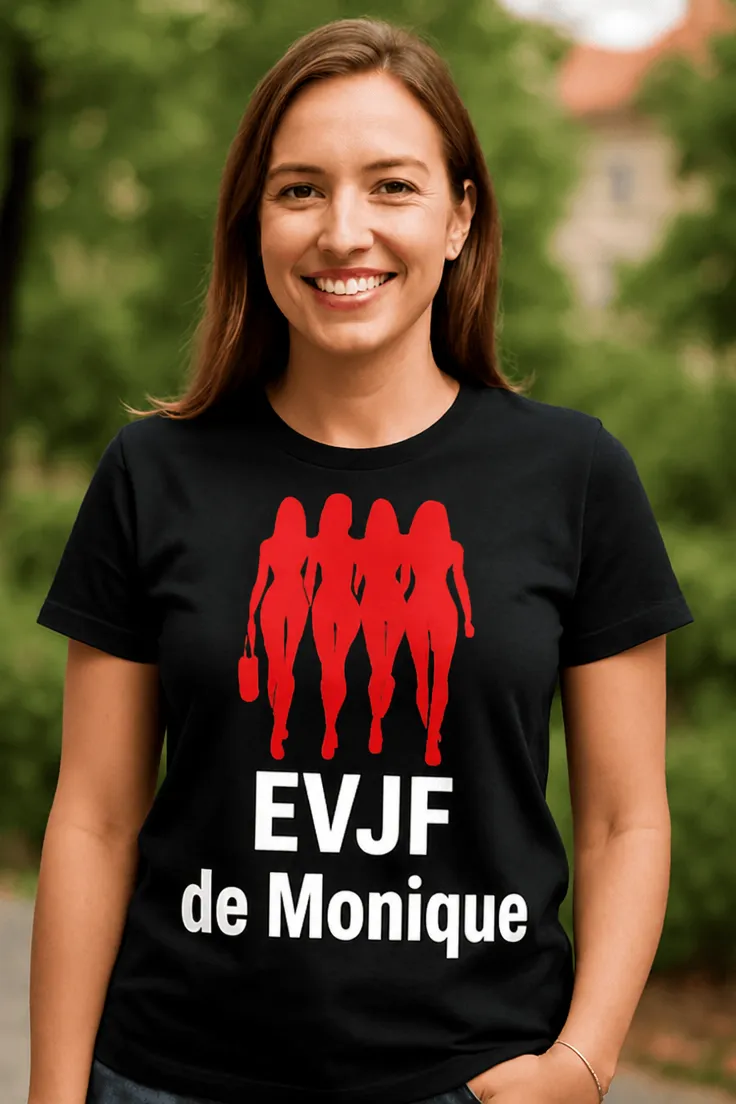 T-shirt humoristique EVJF félines avec prénom personnalisé EVJF de Monique