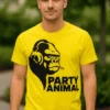T-shirt humoristique Fêtard sauvage avec slogan PARTY ANIMAL