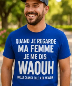 T-shirt humoristique Femme chanceuse avec slogan drôle pour cadeau