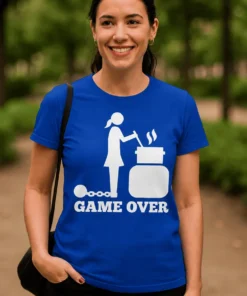 T-shirt humoristique Game over en cuisine avec inscription GAME OVER