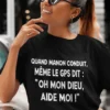 T-shirt humoristique Gps paniqué avec prénom personnalisé avec slogan drôle de conduite