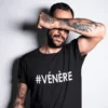T-shirt humoristique Hashtag vénère avec inscription #VÉNÈRE