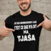 T-shirt humoristique Heureusement casé avec prénom personnalisé pour cadeau drôle et personnalisé