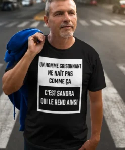T-shirt humoristique Homme grisonnant avec prénom personnalisé, idée cadeau drôle pour homme