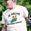 T-shirt humoristique Je pêche elle dépense avec design drôle pour pêcheur