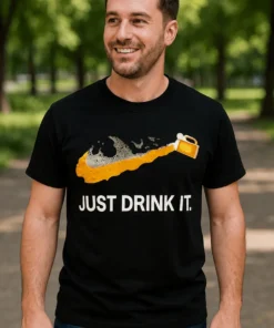 T-shirt humoristique Just drink it bière avec slogan JUST DRINK IT