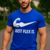 T-shirt humoristique Just flex it avec slogan JUST FLEX IT. imprimé