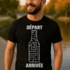 T-shirt humoristique Labyrinthe de bière avec design labyrinthe et texte DÉPART ARRIVÉE