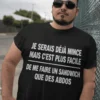 T-shirt humoristique Le sandwich avant les abdos avec design drôle pour amateur de nourriture et de fitness