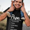 T-shirt humoristique Liste papa parfait avec design drôle pour cadeau papa