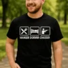 T-shirt humoristique Manger dormir chasser avec design drôle pour chasseur