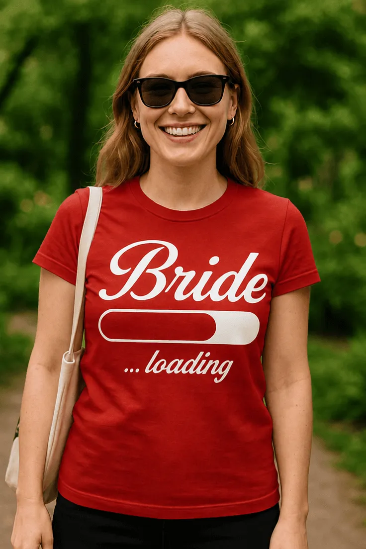 T-shirt humoristique Mariage en chargement avec design Bride ...loading