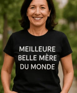 T-shirt humoristique Meilleure belle mère du monde, idée cadeau anniversaire pour belle-mère