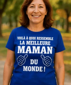 T-shirt humoristique meilleure maman du monde avec message drôle pour cadeau maman
