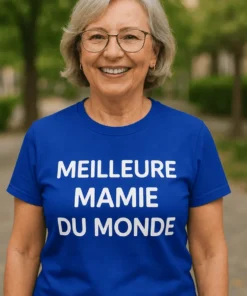 T-shirt humoristique Meilleure mamie du monde, idée cadeau anniversaire pour mamie