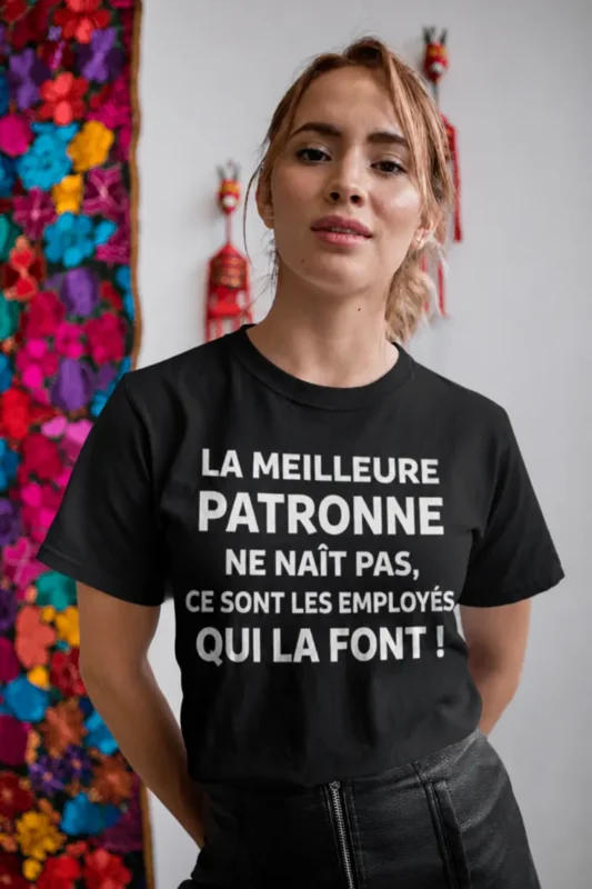 T-shirt humoristique Meilleure patronne avec slogan drôle pour cadeau de bureau