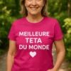 T-shirt humoristique Meilleure tata du monde, idée cadeau anniversaire pour tata