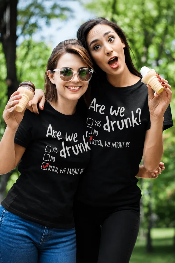 T-shirt humoristique On est ivres avec slogan imprimé drôle pour cadeau festif