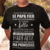 T-shirt humoristique Papa fier de sa fille avec message drôle pour papa