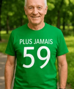 T-shirt humoristique Plus jamais 59 ans pour cadeau anniversaire drôle