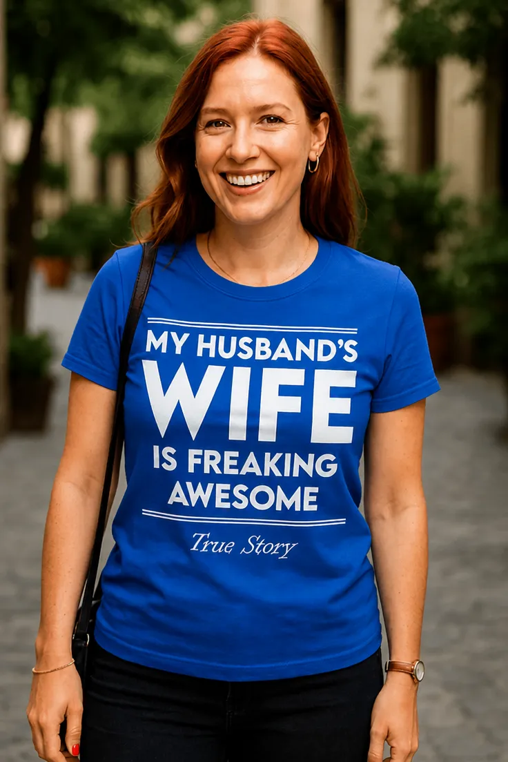 T-shirt humoristique Épouse vraiment géniale avec slogan imprimé drôle pour cadeau
