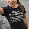 T-shirt humoristique Règles de serveuse avec slogan drôle pour serveuse