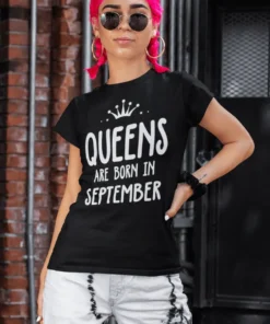 T-shirt humoristique Reines nées en mois personnalisé avec design drôle pour cadeau d'anniversaire