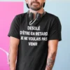 T-shirt humoristique Retard pas envie de venir avec slogan drôle imprimé