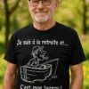 T-shirt humoristique Retraité pêcheur au bureau avec design drôle pour pêcheur retraité