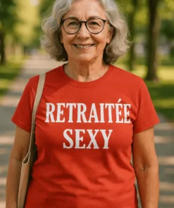 T-shirt humoristique senior sexy avec le slogan RETRAITÉE SEXY