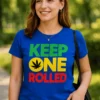 T-shirt humoristique Style rasta avec slogan KEEP ONE ROLLED