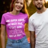 T-shirt humoristique Super sœur et frère avec slogan drôle pour cadeau familial