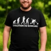 T-shirt humoristique Évolution du bowling avec design drôle sur le thème du bowling