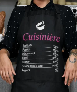 Tablier humoristique Chef à 120 pour cent avec design drôle pour cuisinière passionnée